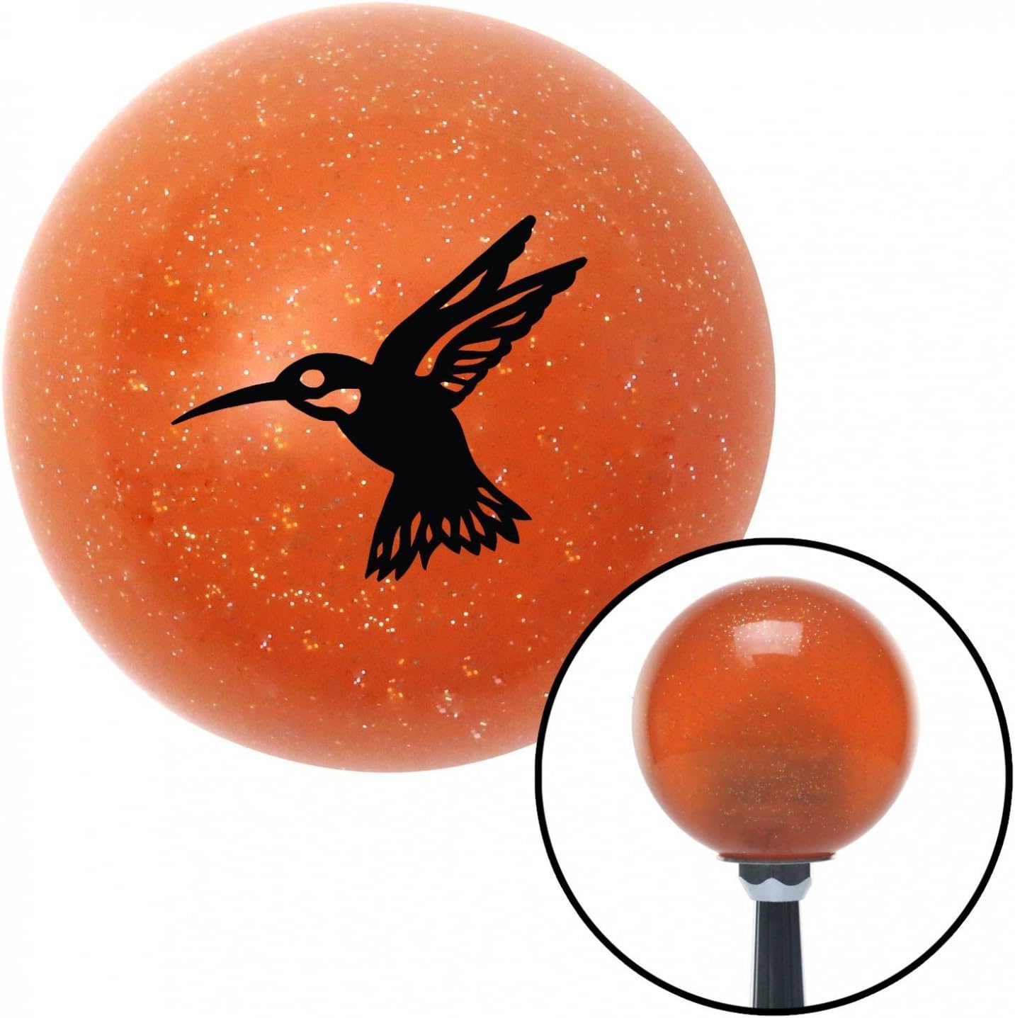 American Shifter 36500 Orange Metal Flake Shift Knob with 16mm x 1.5 Insert (Black Hummingbird)