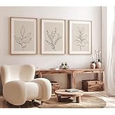 Botanical Wall Art Decor Set of 3 Neutral Wall Decor Boho Beige Canvas Wall Art Botanical Minimalist Pictures Botanical Neutral Prints Beige Boho Artwork for Room Bedroom 12x16 Inch Unframed