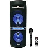 Rockville Go Party X10 Dual 10" 1000W Battery Powered Bluetooth Speaker, UHF Mic, True Wireless Stereo (TWS) Linking, LED Lights, for Parties and DJs