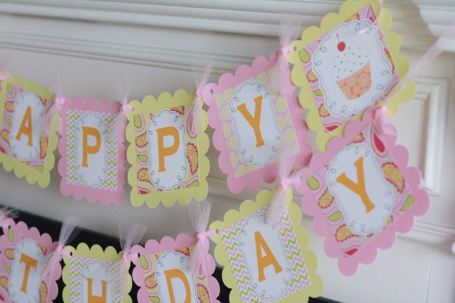 Amazon Com Happy Birthday Whimsical Paisley Chevron Cupcake Theme