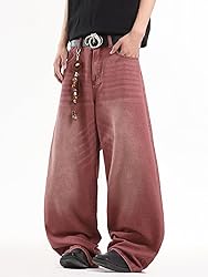 DFGIGT Mens Streetwear Hip Hop Baggy Jeans Wide Leg