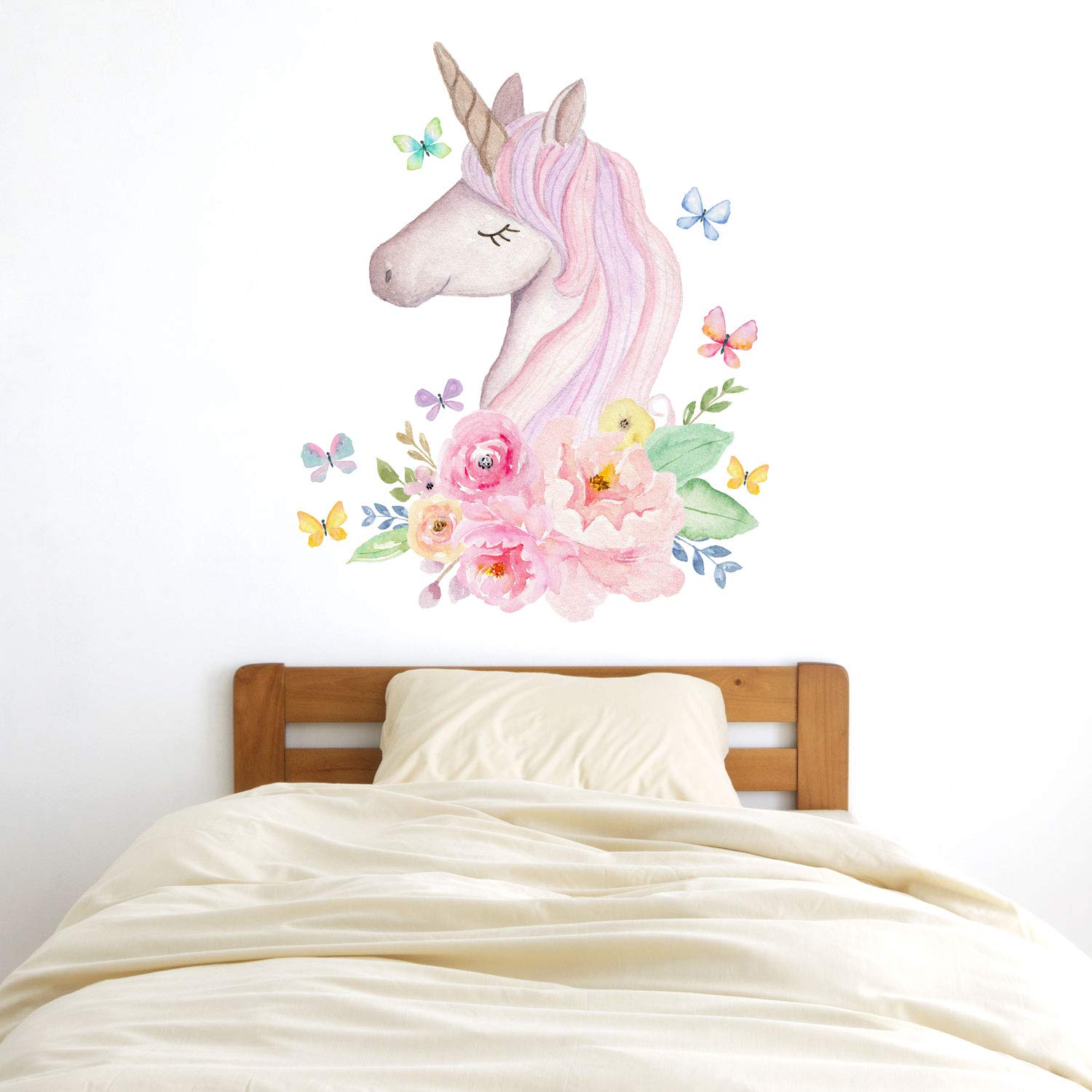 Stickerscape Watercolour Unicorn Head wall sticker (Extra Large) | Perfect for creating a unicorn themed room | Unicorn wall stickers | Easy to Apply, Cleanly Removable