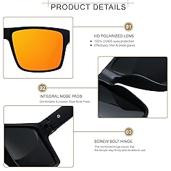 LYZOIT Square Sunglasses for Men Women Polarized