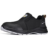Mens Lightweight Composite Toe Safety Shoes Anti-Fatigue Breathable Work Shoes Slip On Kevlar Puncture Resistant Work Boots
