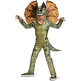 Dilophosaurus Costume for Kids, Official Jurassic World Jumpsuit and Headpiece