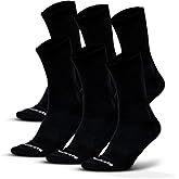Gymreapers Crew Socks For Men & Women (6-Pack) – Long Moisture Wicking 100% Cotton Socks - Breathable Supportive Fit Socks