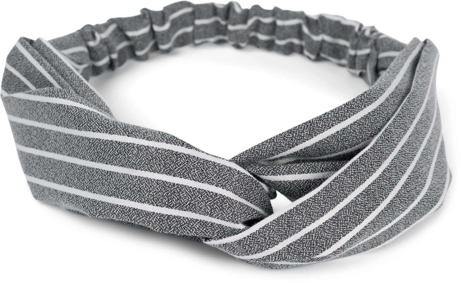 styleBREAKER women hairband with pinstripe pattern, twist knot and elastic, hairband, headband, pin-up, rockabilly 04026038, Colour:Black โ image 1