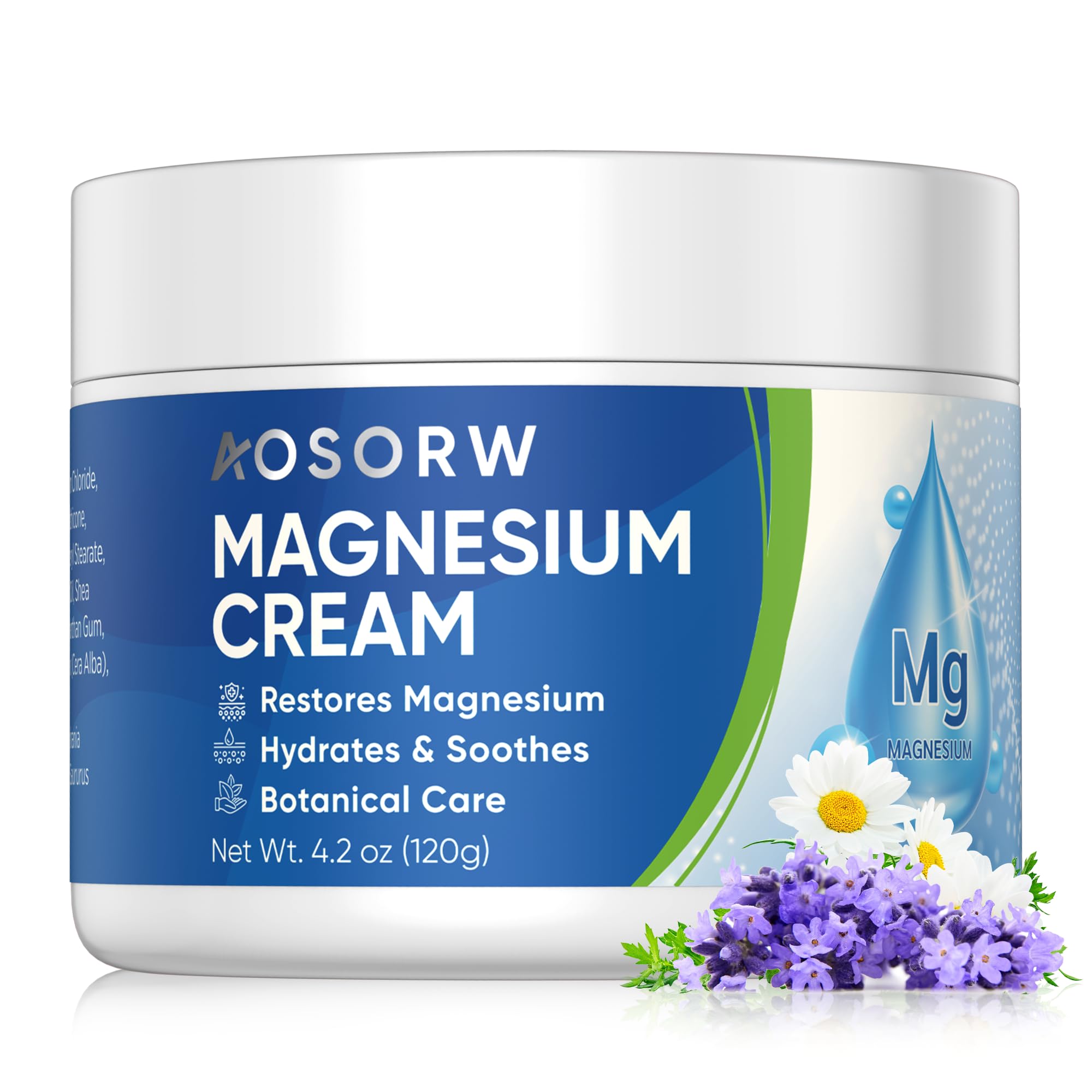Topical Magnesium Cream for Sleep – Soothing Magnesium Lotion for Legs, Feet, and Body – Infused with Natural Herbal Extracts – 4.2oz / 120ml (Pack of 1)