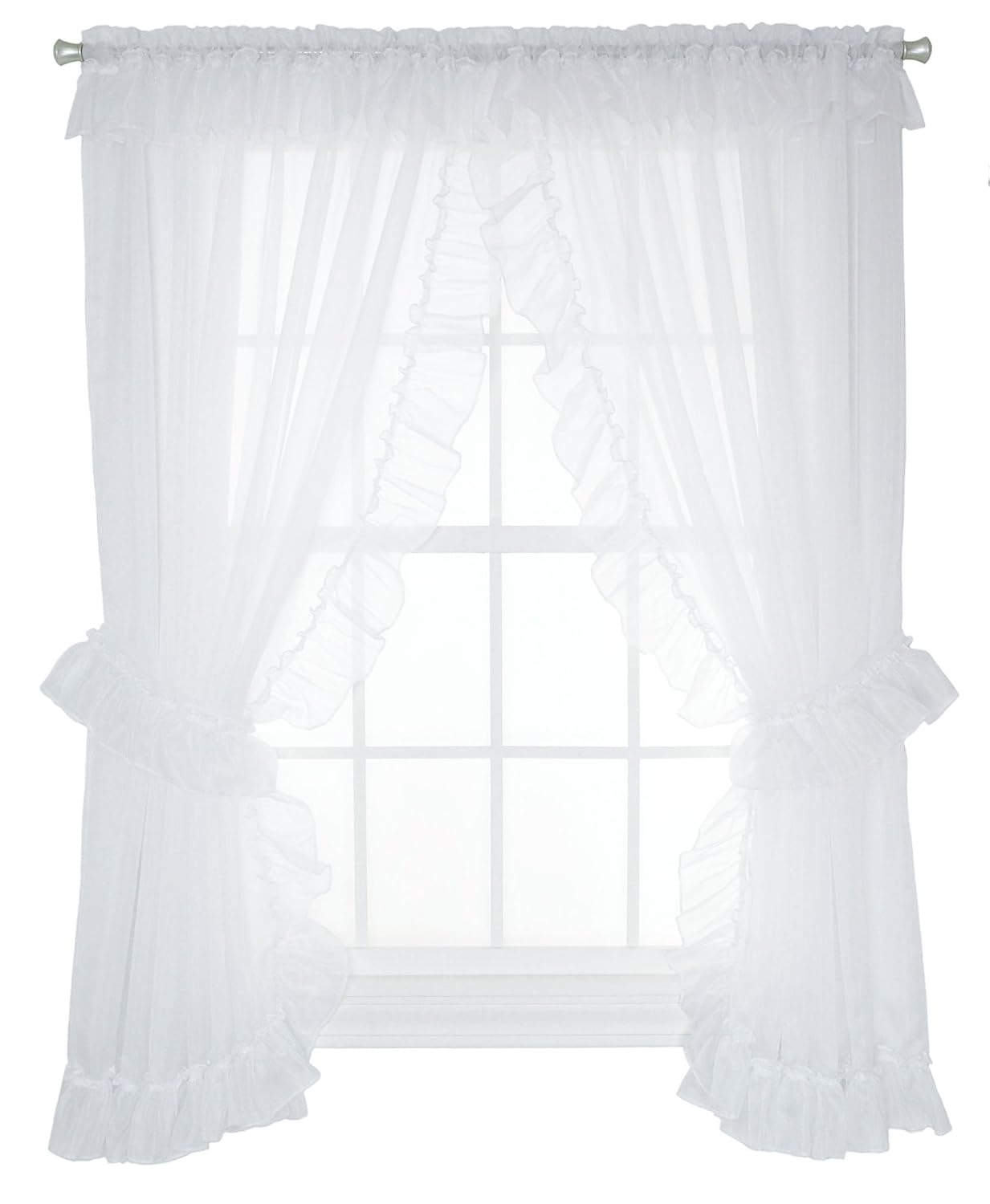 Buy Ellis Curtain Jessica Sheer Ruffled Priscilla Pair Curtains with