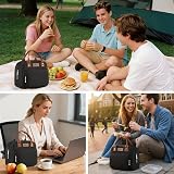 HOMESPON Insulated Lunch Bag for Work Adults - Black, Large Capacity view 6