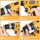 FADAKWALT 20V Cordless Drill Set with 40Pc Zubehör 2.0Ah Battery LED Light view 5