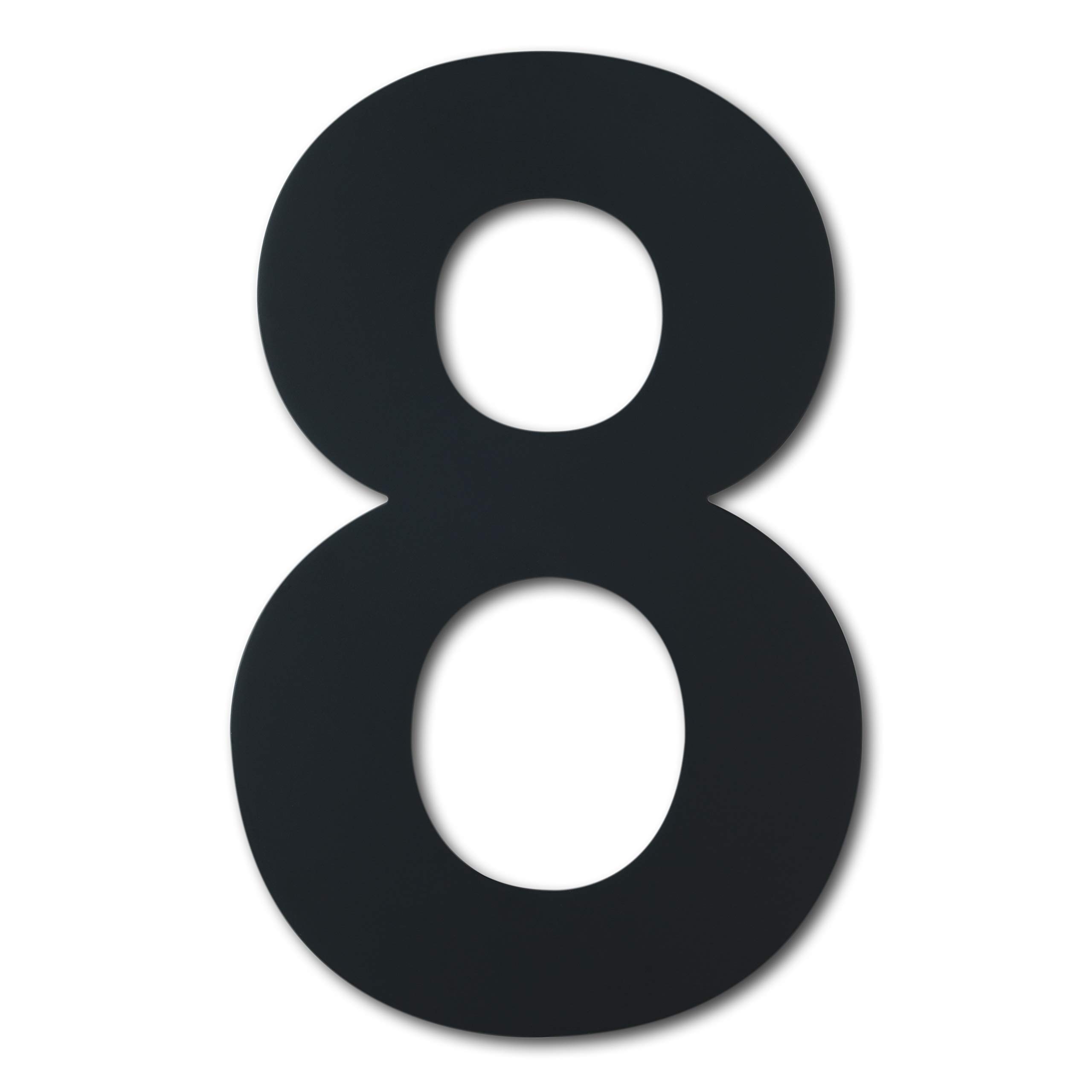 Large Black Brushed Modern House Number -178mm Height - Made of Solid 304 Stainless Steel, Floating Appearance and Easy to Install (Number 8 Eight)