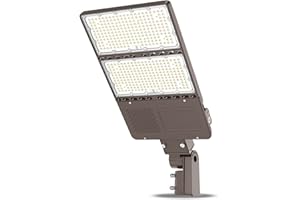ADUB 320W LED Parking Lot Light, UL Listed LED Shoebox Street Light 44800LM, 5000K LED Pole Light Fixture Dusk to Dawn Outdoor Light, IP65 Commercial Area Flood Lighting, 100-277V (Slip Fit)