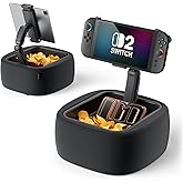 LULULOOK Gaming Pillow Stand for Nintendo Switch 2 &amp; 4.7-14.6" Tablet | Zero Gravity Kindle Pillow Stand with Storage Bowl for Nintendo Switch 2 Accessories, Snacks &amp; Small Items, Machine Washable