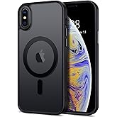 Hython Case for iPhone Xs Max Case Magnetic Translucent Matte Phone Cases 6.5" [Compatible with MagSafe] Thin Slim Fit Shockproof Bumper Hard Protective Cover for Women Men Girls, Frosted Black