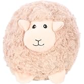Pet Lou Lamb Ball, Biege, 8-inches Height, Squeak Toy, Plush, Pet Toys and Supplies