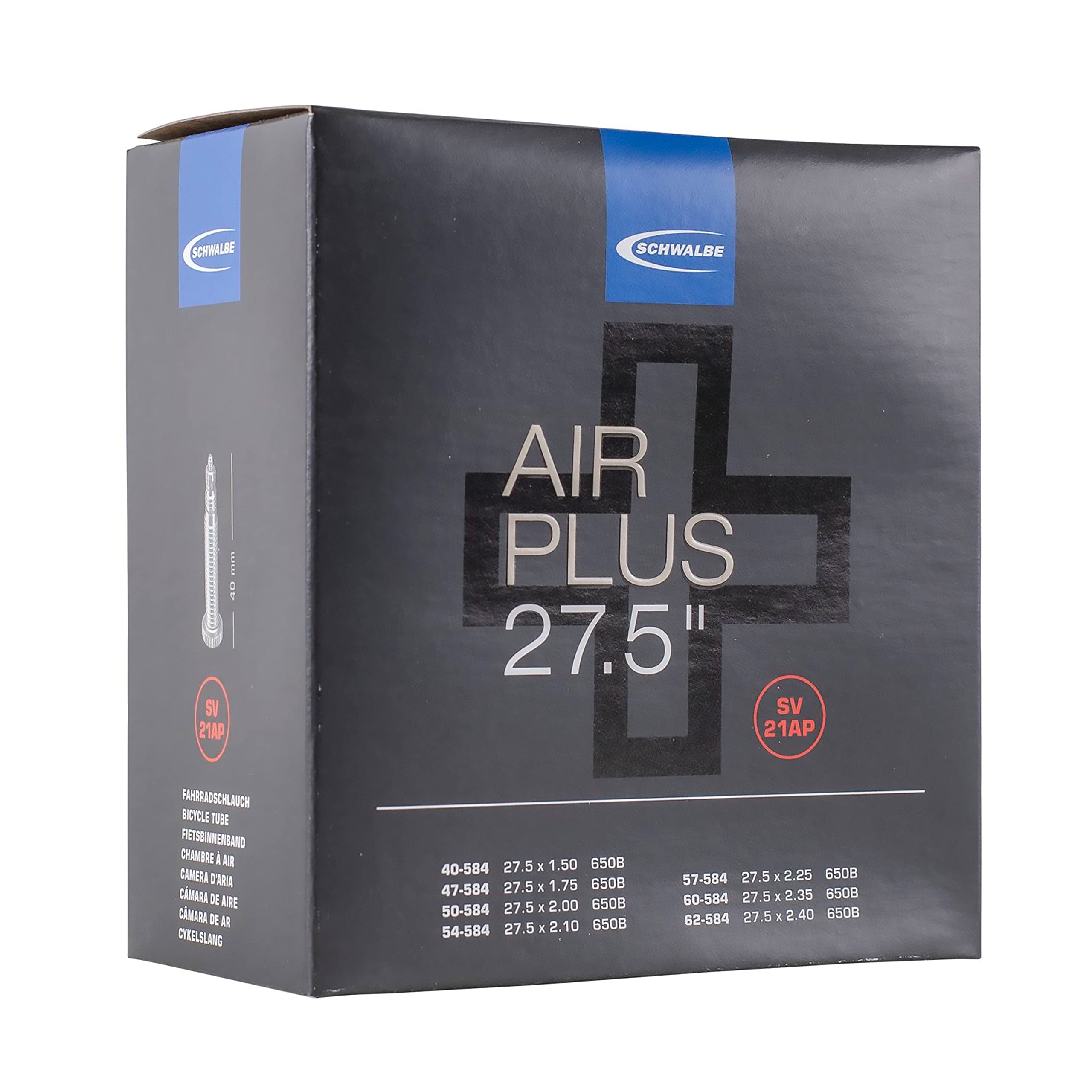 Schwalbe SV 21AP Air Plus-Camera d'Aria Unisex Adulto, Nero, 68,58 cm