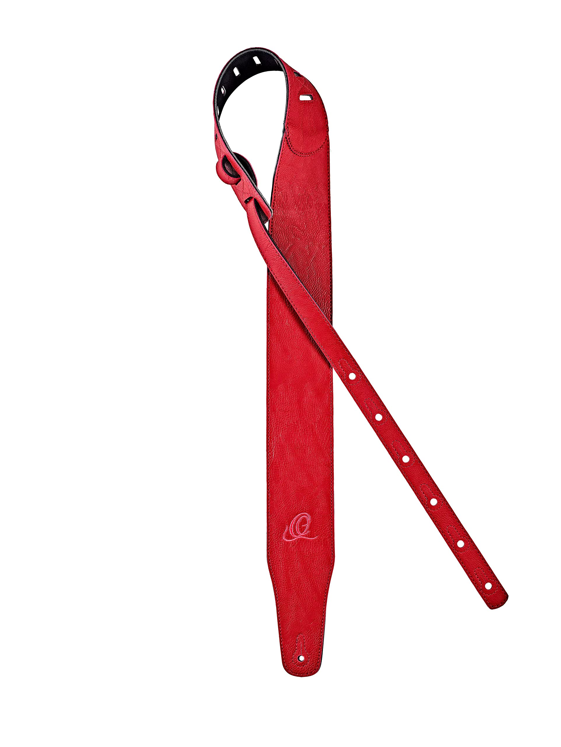 Ortega Guitars Vegan Guitar Strap – Adjustable – Acoustic Guitar / Bass, Electric Guitar / Bass – Vegan Series – Red (OSVG-75RD)