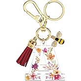 Xiahuyu Letter A-Z Keychain for Women Initial Letter Keychain Tassel Bee Pendant Keyring Charms for Key Purse Backpack Bag