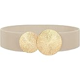 VONMELLI Wide Stretchy Belts for Women Dresses Elastic Waist Cinch Womens Belt with Gold Buckle
