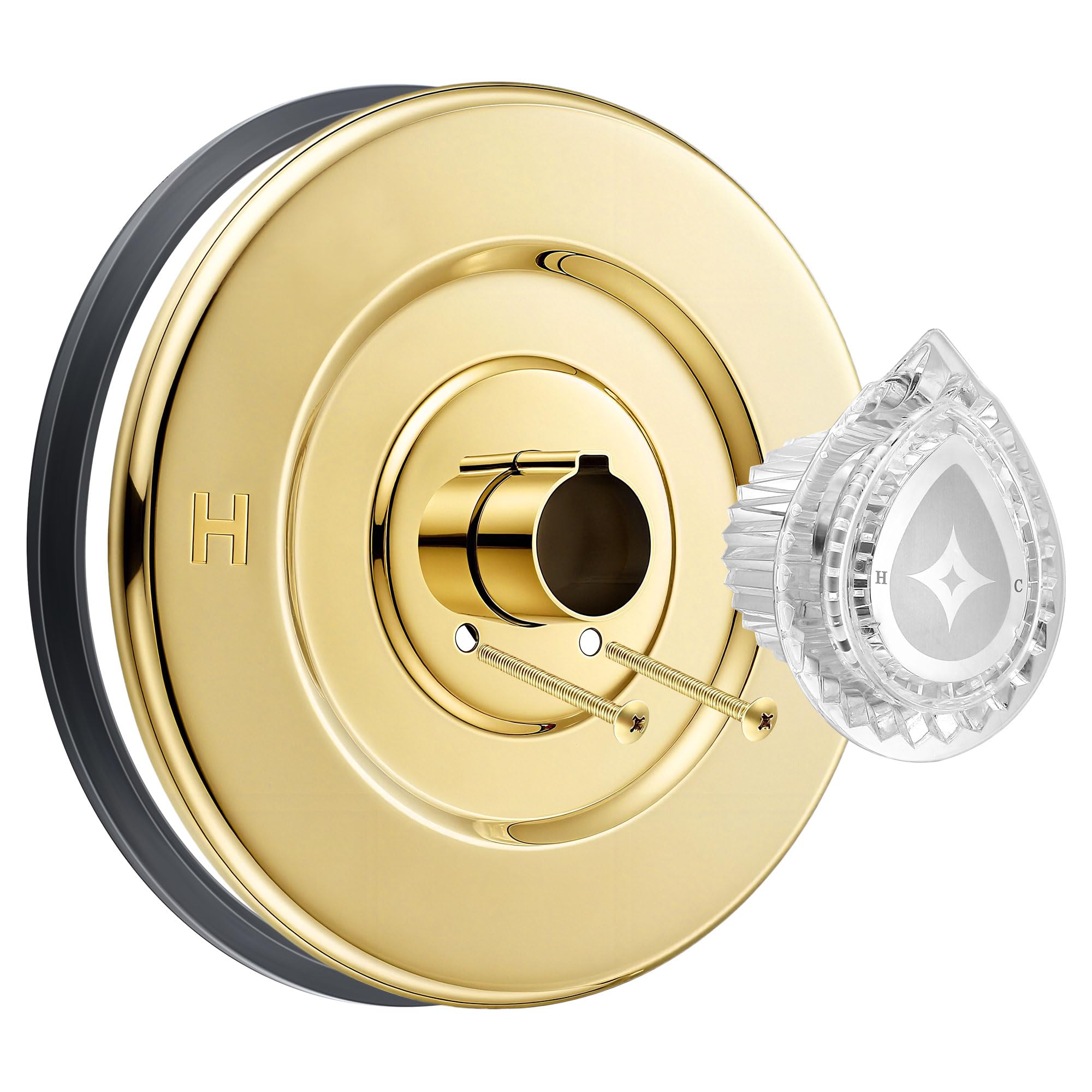 Photo 1 of Enhon Tub and Shower Trim Kit, Shower Trim Compatible with Moen Chateau T470 Single Handle Tub/Shower Standard Valve, Escutcheon Screws Tube and Handle(1 Pack,Polished Brass)