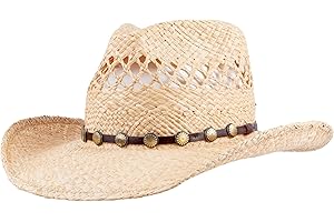 MIX BROWN Straw Cowboy Hats Cowgirl Hat Western Cowboy Hat Rancher Hat for Men Women, Exquisite Decoration Band