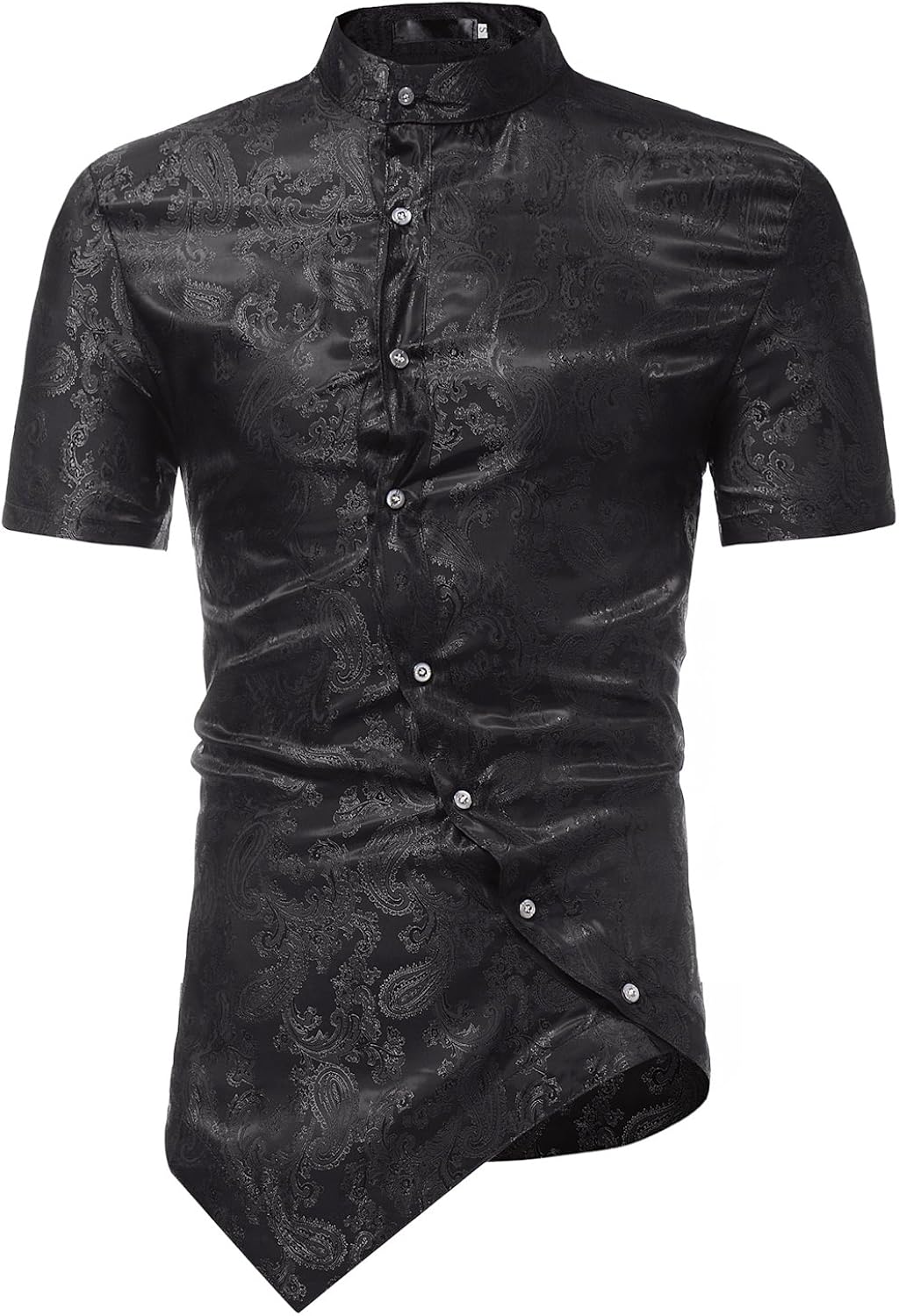 mens black satin dress shirt