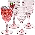 BELLAFORTE - Shatterproof Tritan Plastic Wine Glass, 12oz, set of 4, Laguna Beach Drinking Glasses - Unbreakable Glassware for Indoor and Outdoor Use - Reusable Drinkware (Pink)