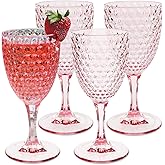 BELLAFORTE - Shatterproof Tritan Plastic Wine Glass, 12oz, set of 4, Laguna Beach Drinking Glasses - Unbreakable Glassware for Indoor and Outdoor Use - Reusable Drinkware (Pink)