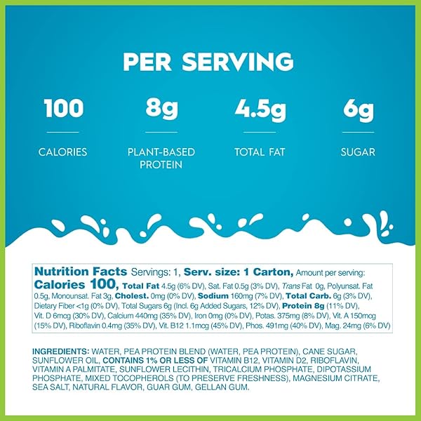 RIPPLE NON-DAIRY MILK, ORIGINAL | VEGAN MILK WITH 8G PEA PROTEIN| SHELF STABLE SINGLE SERVE CARTONS | ON-THE-GO | NON-GMO, PLANT BASED, GLUTEN FREE | 8 OZ, PACK OF 4