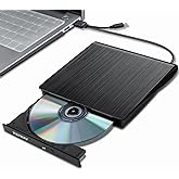 Haiway External DVD Drive, USB 3.0 Type-C CD Burner Portable CD DVD +/-RW Optical Drive Slim CD DVD ROM Rewriter CD/DVD Playe