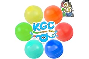 KGC 6 PCS Reusable Water Balloons - No Magnets, Self Sealing Silicone Water Bomb with Mesh Bag, Quick Fill Water Splash Ball for Outdoor Activities, Summer Toys Swimming Pool Toys Party Gift for Kids