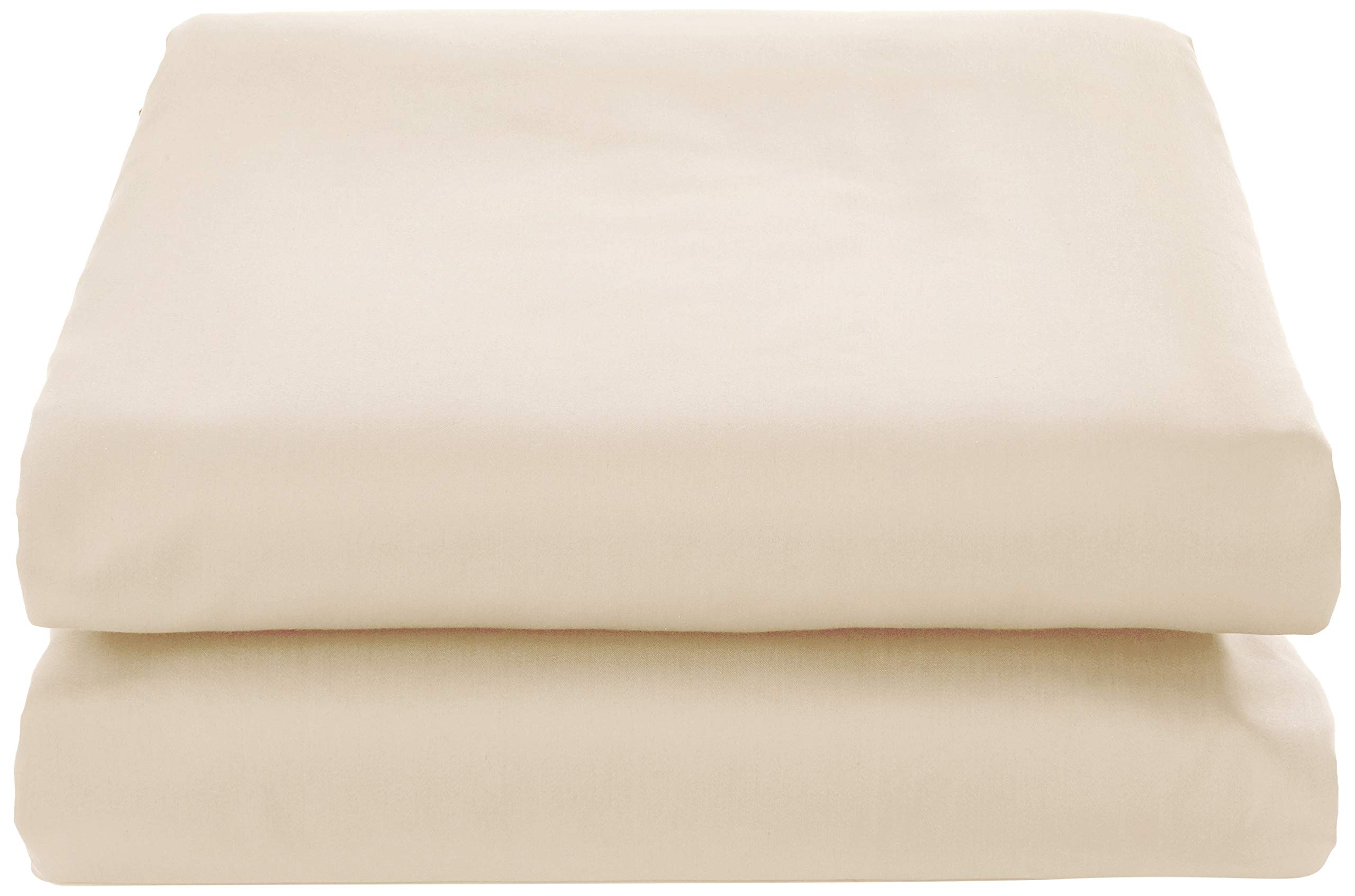 De Witte Lietaer Bumblebee Luxury Percale Cotton Fitted Sheet, Cotton, Sable Beige, 160 x 200 x 40 cm