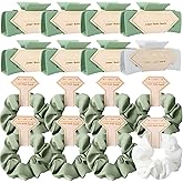 Bridesmaid Scrunchies Proposal Gifts 4.1inch Bachelorette Hair Claws Clips women gift for Wedding Party Favors (16pcs White&Sage Green)