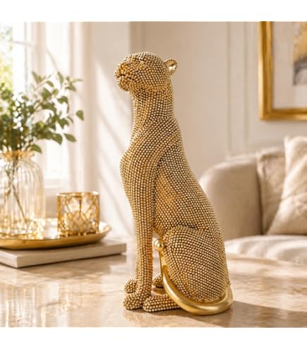 Amazon.com: ZIF Jaguar Golden Panther Jaguar Lion Sculpture Luxury