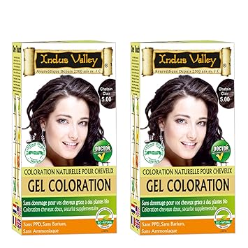 Indus valley ammonia free Natural OTP hair color light brown 5.0 Pack of 2 (2 * 35=70Gm)