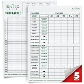 Swooc Games&reg; - 5 Big Premium Laminated Yardzee &amp; Farkle Score Cards (11.5in x 8in) with Rules - Large Reusable Dry Erase Pads for Giant Outdoor Dice