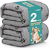 FURWEY 2 Pack Extra Large 72"X72" Washable Pee Pads for Dogs Super Absorbent Dog Training Pads Non-Slip Waterproof Pet Training Pads Mats Whelping Pads for Dogs Cats Puppy