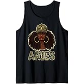 Aries Queen Camouflage Black Woman Cap Zodiac Sign Tank Top