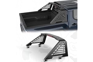 LOX ROX Explore X Sport Roll Bar with Detachable Side Guardrail for Ford F-150/250,Silverado 1500, Ram 1500/2500, Sierra,Tundra, Adjustable No-Drill Installation | Light Mount (Full-Black)