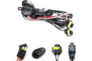 iJDMTOY H11/H8 Relay Harness Wire Kit with LED Light ON/Off Switch Compatible with Automtive Driving Light, Fog Light, Off-Road Lighting, etc