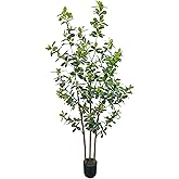 ZSENENT 5ft Large Realistic Artificial Black Olive Tree - Lifelike Faux Silk Plant with 3 Trunks in Pot for Indoor Home Office Farmhouse Decor