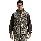LOOGU Mens Camo Hunting Vest Fleece Lined Water Resistant Outdoor Fishing Outwear