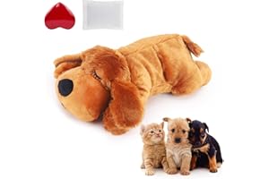 IFOYO Heartbeat Dog Toy, Dog Behavioral Aid Puppy Toys, Dog Comfort Toy for Behavioral Aid Crate Training, Heartbeat Stuffed Animal Toy for Dog Anxiety Relief and Calming Aid (Brown)