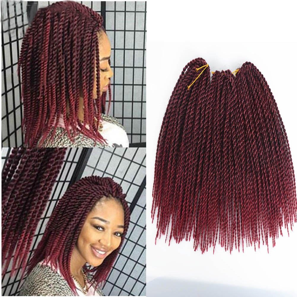 Razeal 14inch 6 Packs Ombre Senegalese Twist Hair Crochet Braids Hairstyles 2S Pretwist Box Braid Crochet Hair Extensions 30Strands 85Gram/Pack
