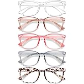 WINTOO Blue Light Glasses for Woman Men | 99% Blue Light Blocking Glasses for Computer Gaming TV Phone Screen Square Frame | Anti Eyestrain & UV Glare Protection - 5 Pair