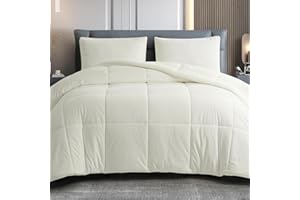 BEDHOURS King Size Comforter Set Micromink Sherpa Comforter 3 Piece Ultra Soft Plush Down Alternative Bedding Set Reversible Comforter + 2 Pillow Shams Winter Warm (Ivory King)