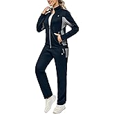 Little Donkey Andy Women's Tracksuit Set 2 Piece Sweatsuit Outfits Long Sleeve Zip Up Lounge Jogger Set with Zipper Pocket
