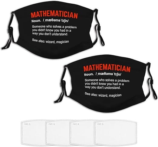 Mathematician Definition Math Teacher Quote Gift 2PCS Adult Unisex Face