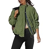 LAMISSCHE Oversized Fleece Lined Jacket Zip up Windbreaker Jacket Long Sleeve Casual Winter Coats with Pcokets